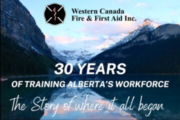 mountain backdrop with text that states 30 years of training Alberta's Workforce
